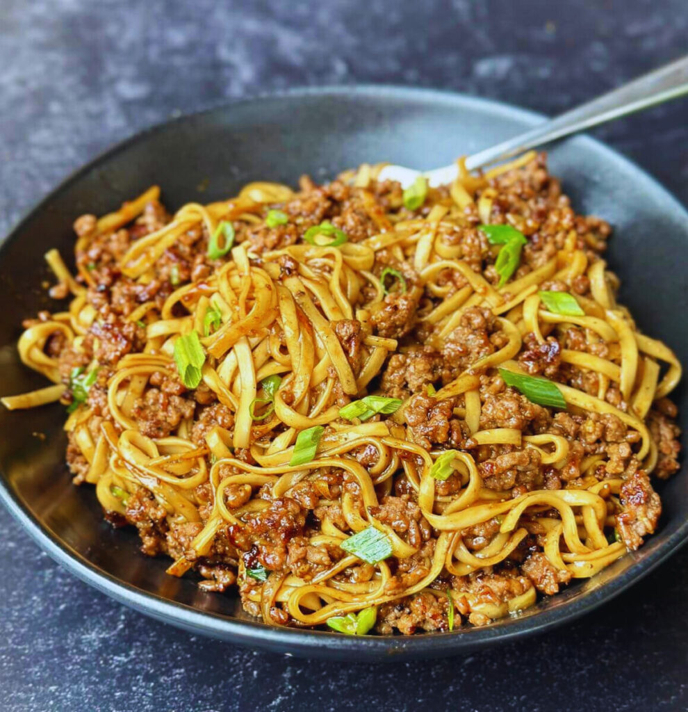 Mongolian Ground Beef Noodles Recipe