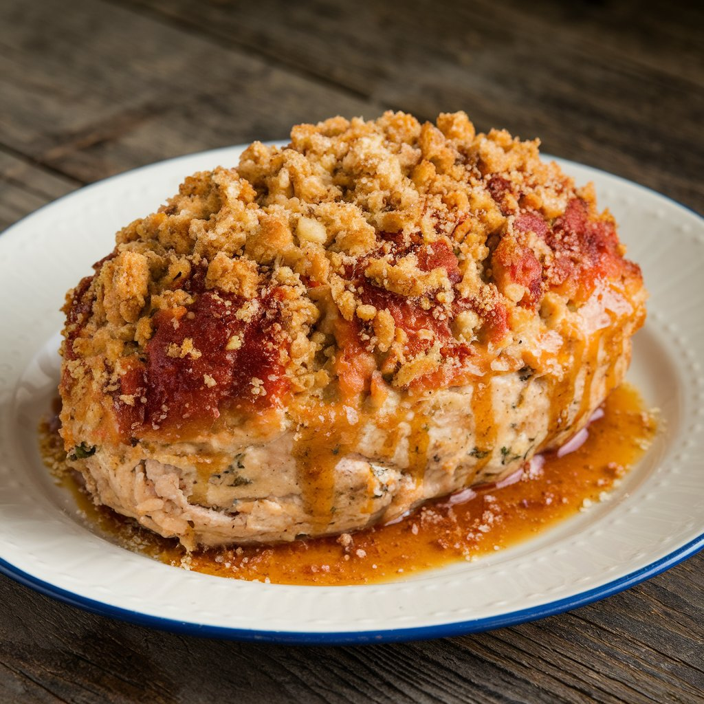 Garlic Parmesan Chicken Meatloaf