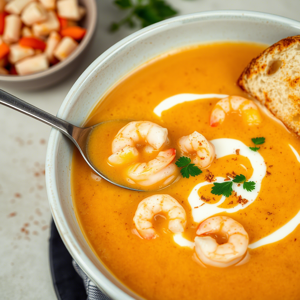 Creamy Crab and Shrimp Seafood Bisque Recipe